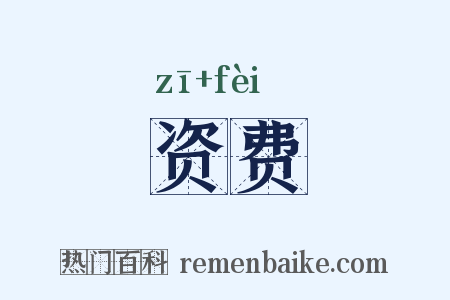 资费是什么意思的图片
